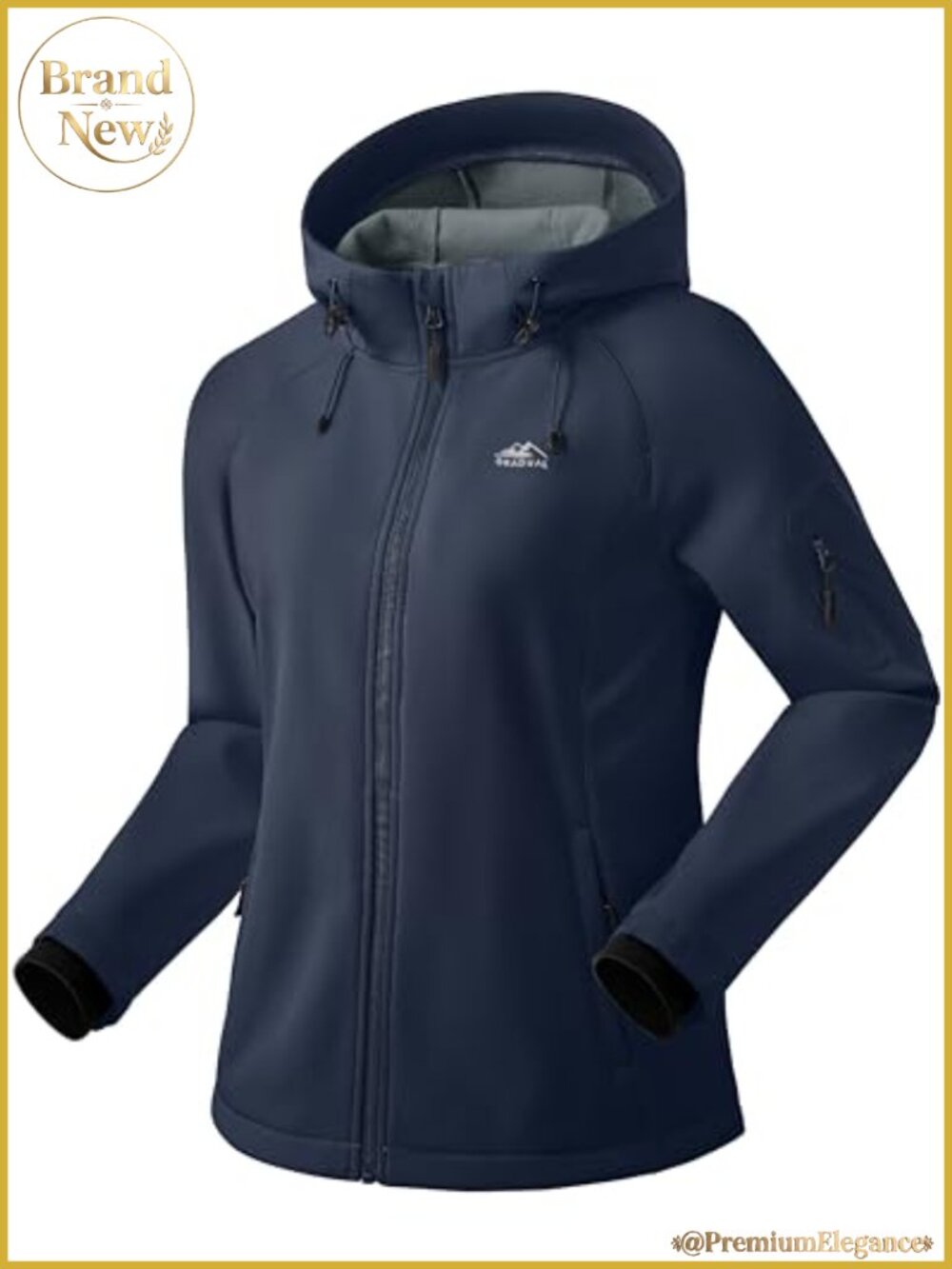 Fleece Lined Softshell Jacket Windproof Waterproof Hooded Winter Coat